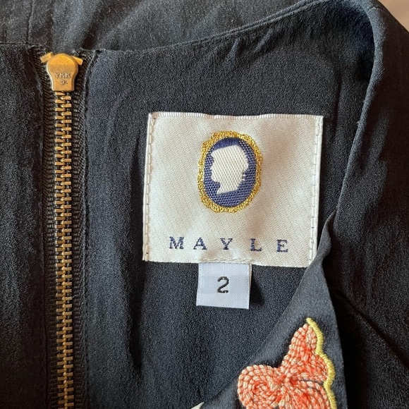 Mayle Black Silk Sleeveless Ruffle Top - Picture 5 of 7